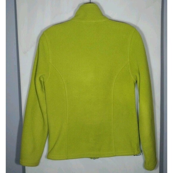 LL Bean Womens Fleece Jacket XS Bright Green Full Zip Comfy Warm Sweatshirt Cozy - Picture 5 of 8